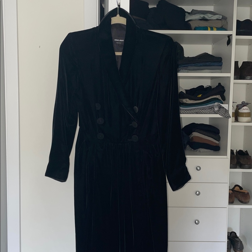 Giorgio Armani Black Velvet Dress - Picture 3 of 13